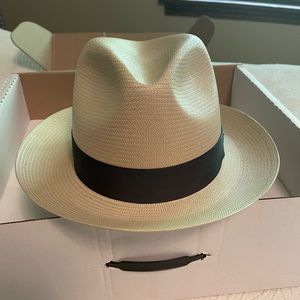 Straw fedora hat